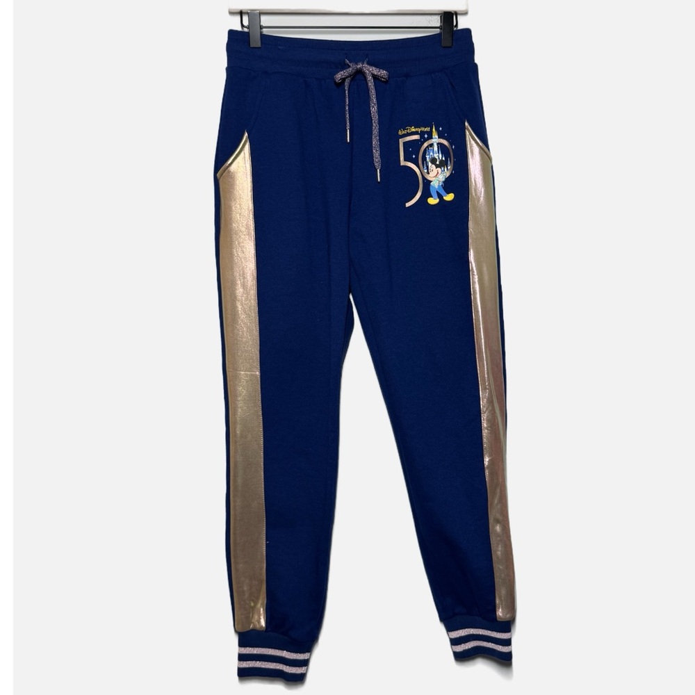 Walt Disney World 50th Anniversary Iridescent Mickey Castle joggers sweatpants S